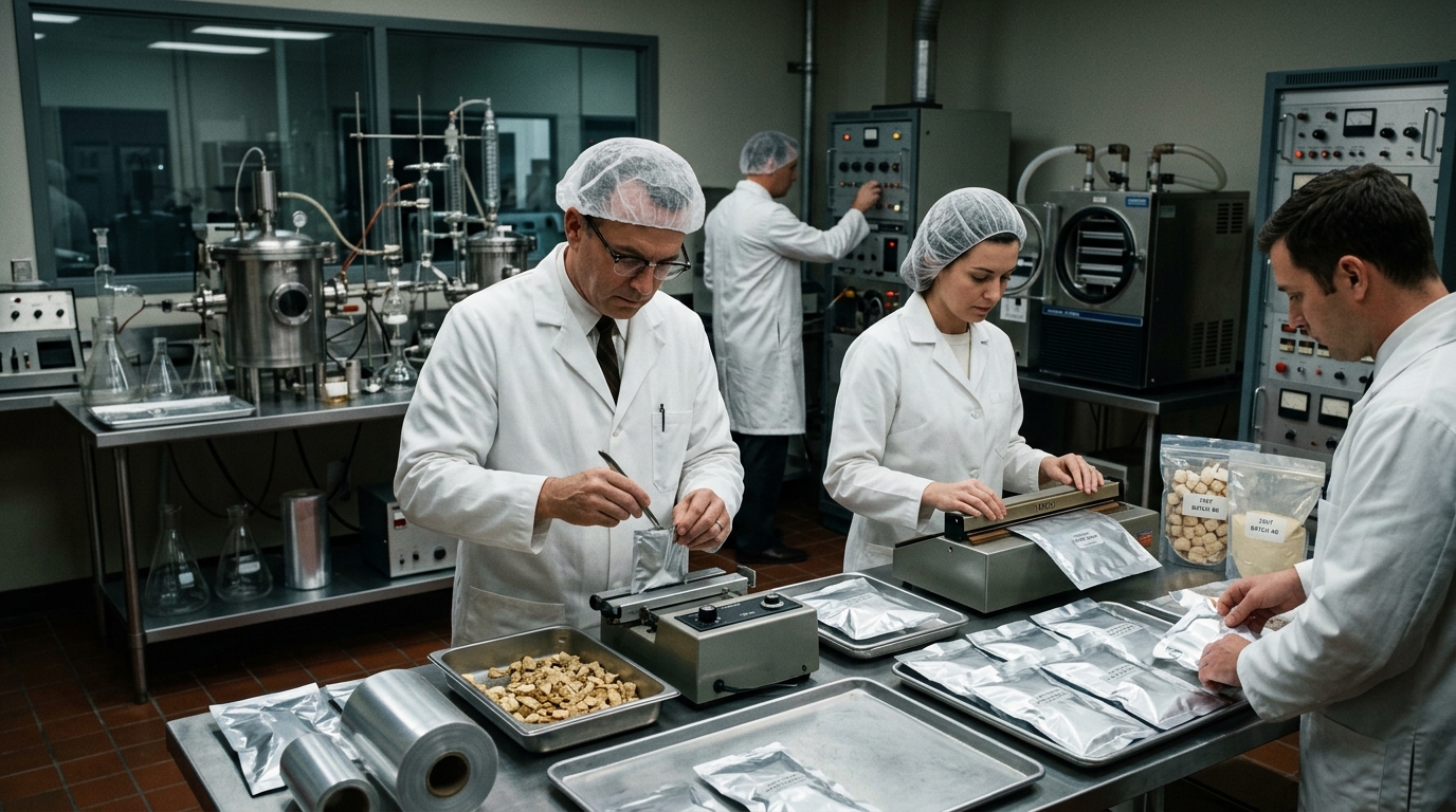 Scientifiques de la NASA développant les premiers protocoles de sécurité alimentaire spatiale