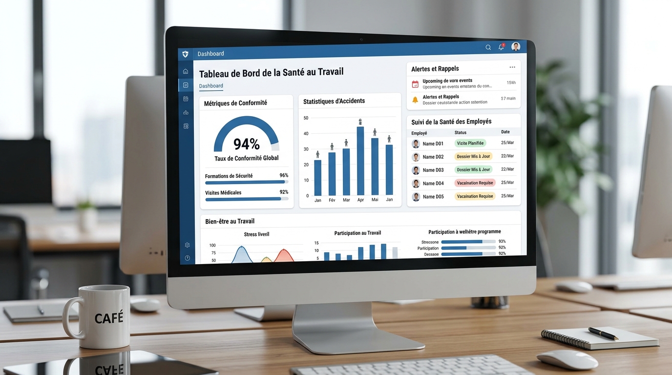 Tableau de bord numérique pour la gestion de la santé au travail en entreprise