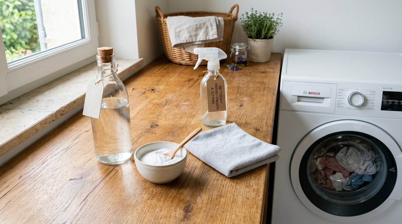 Produits d'entretien naturels : vinaigre blanc et bicarbonate de soude