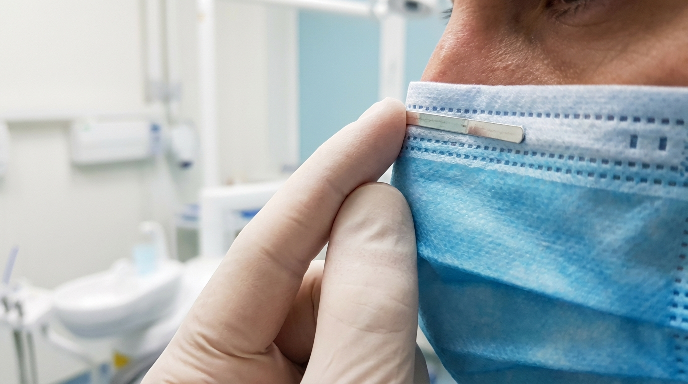 Ajustement de la barrette nasale du masque pour garantir l'étanchéité