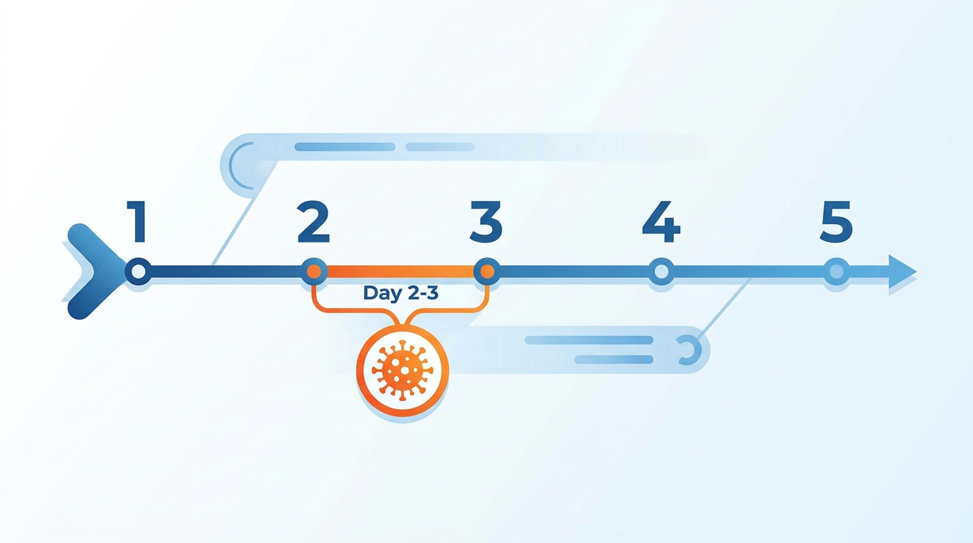 Graphique montrant le délai d'incubation court du Covid en 2026