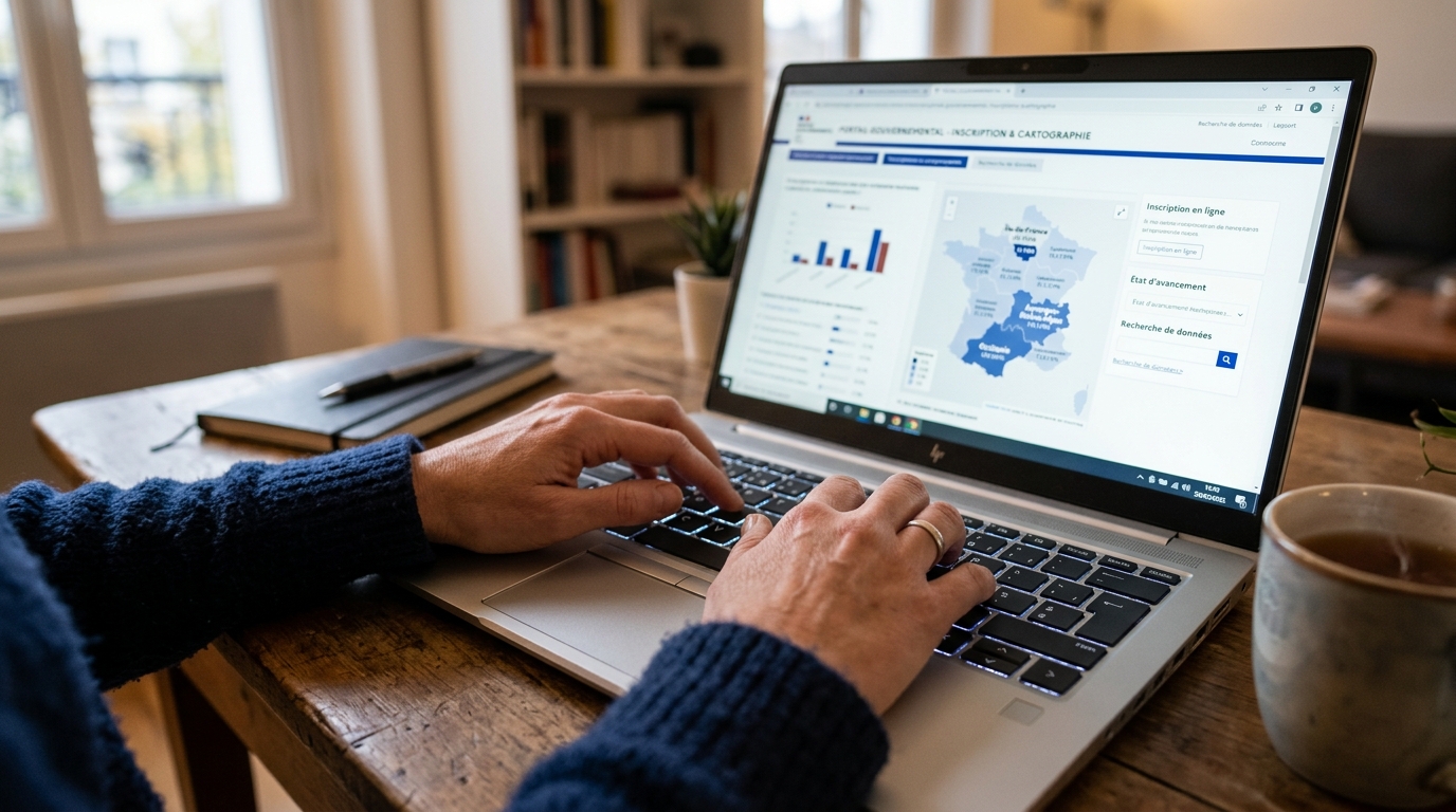 Saisie en ligne des informations cadastrales sur un ordinateur