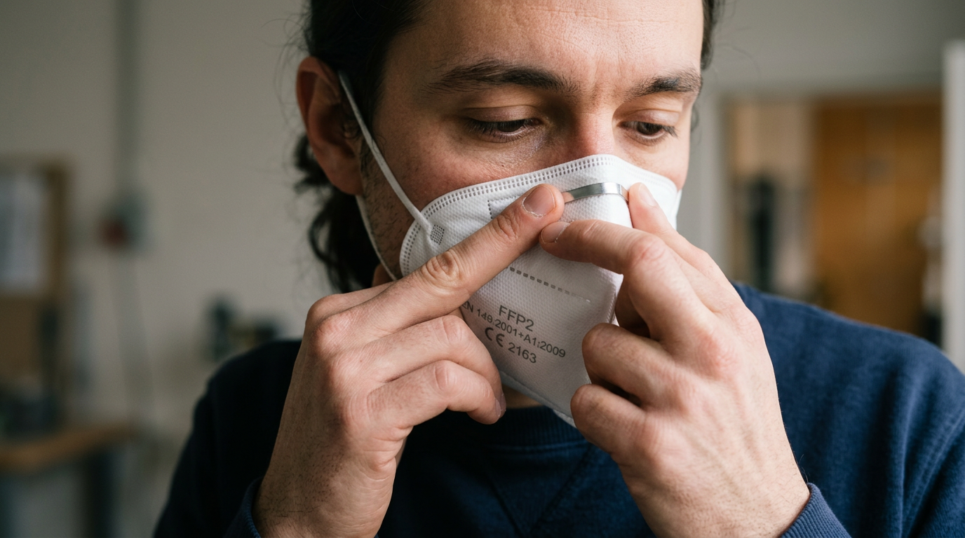 Ajustement correct de la barrette nasale d'un masque FFP2