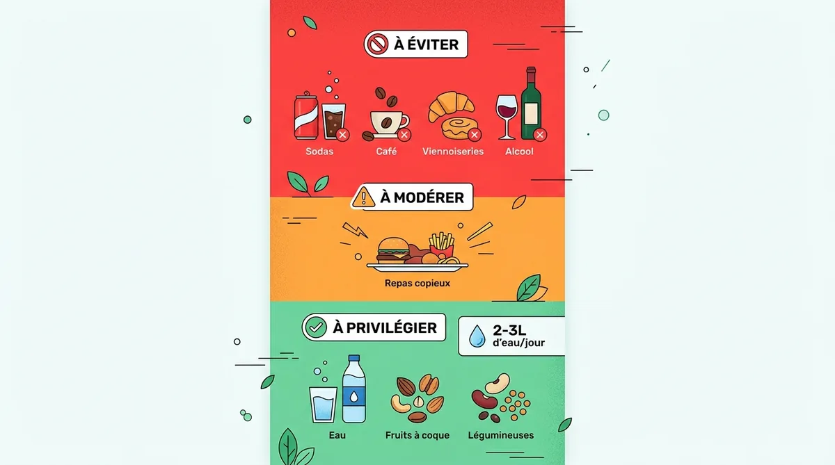 Infographie aliments déclencheurs et protecteurs contre le malaise vagal