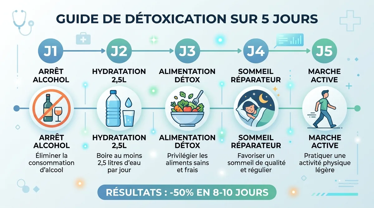 Timeline 5 jours pour faire baisser Gamma GT naturellement
