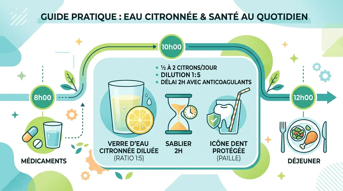 Protocole consommation citron sécurisée délai médicaments dilution
