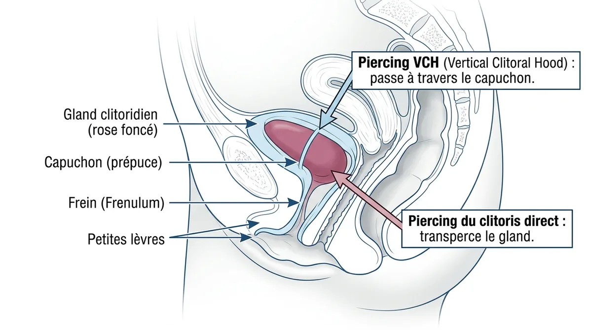 Clitoris piercing : anatomie, risques et choix du type adapté à votre morphologie