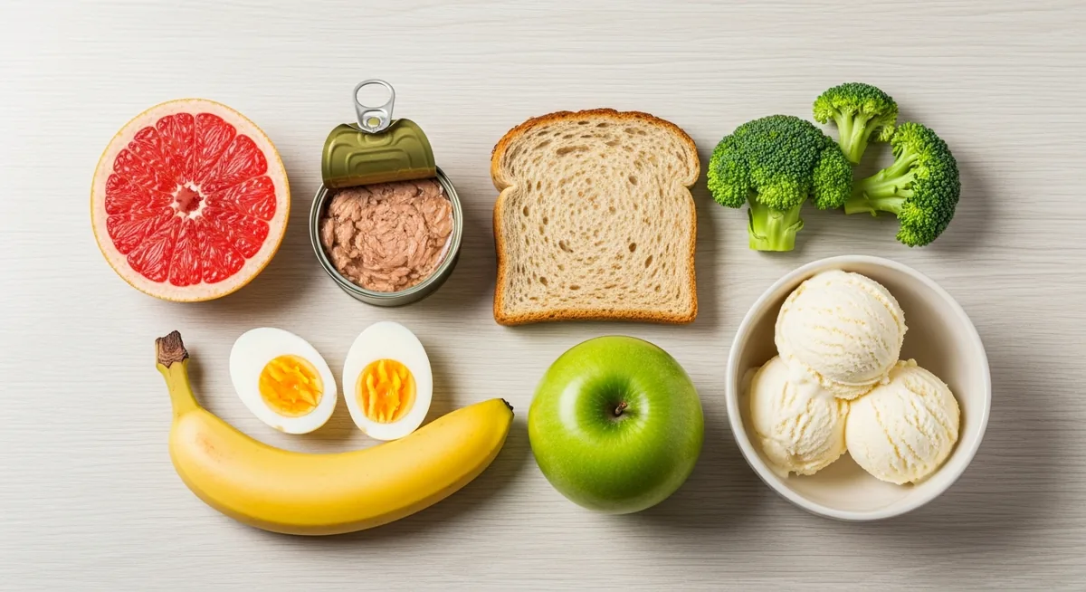 Aliments régime militaire 3 jours pamplemousse thon œufs banane