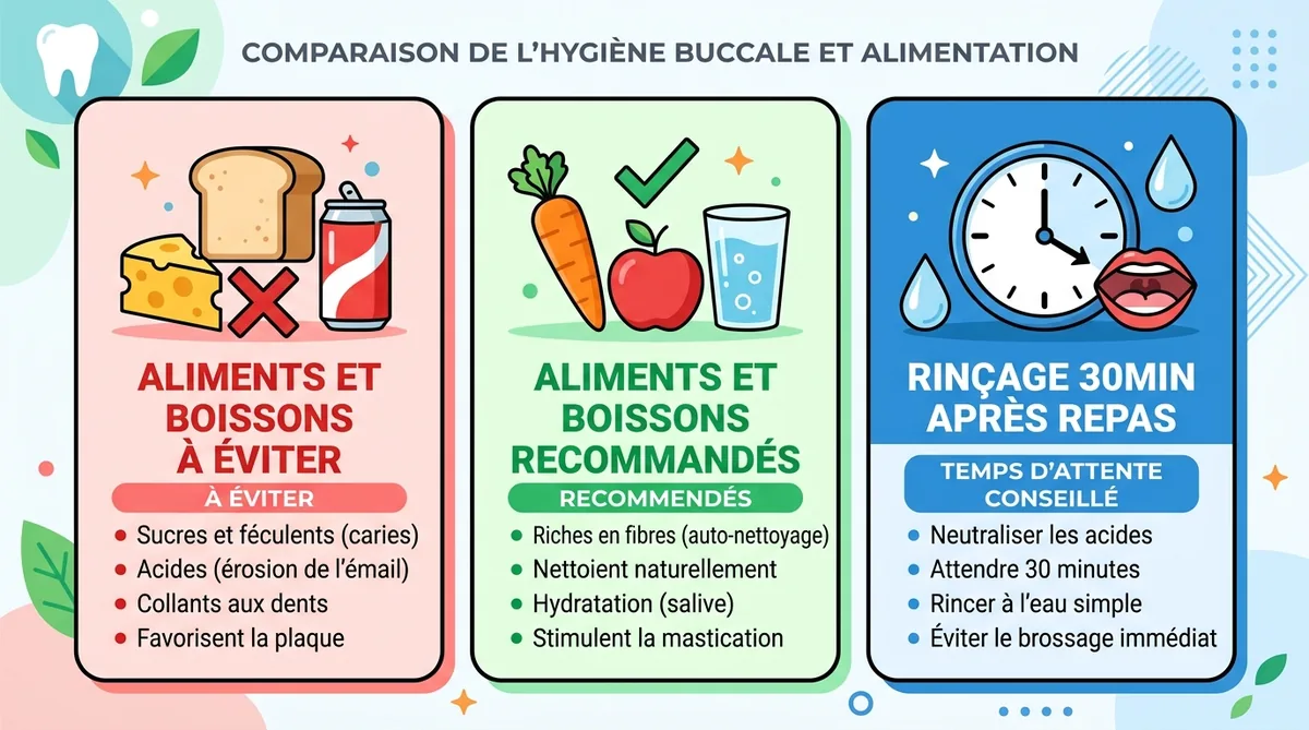 Infographie aliments interdits et autorisés contre le caséum