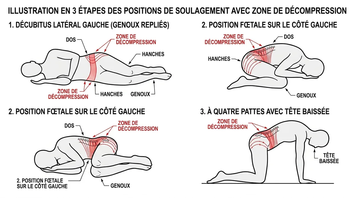 Positions soulager crise calcul biliaire décubitus latéral fœtal