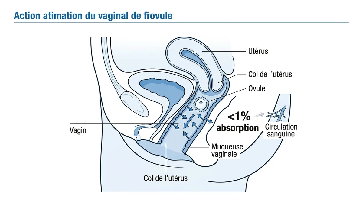 Schéma absorption locale Colpotrophine inférieure à 1 pourcent
