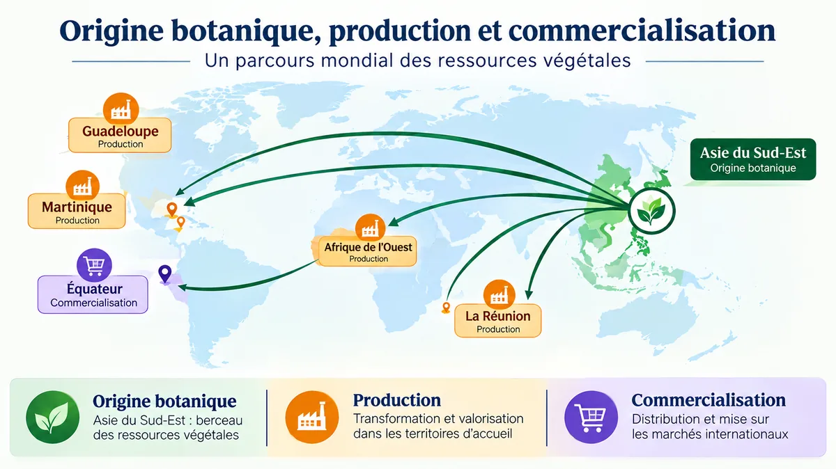 Origine botanique et zones de production de la banane rose