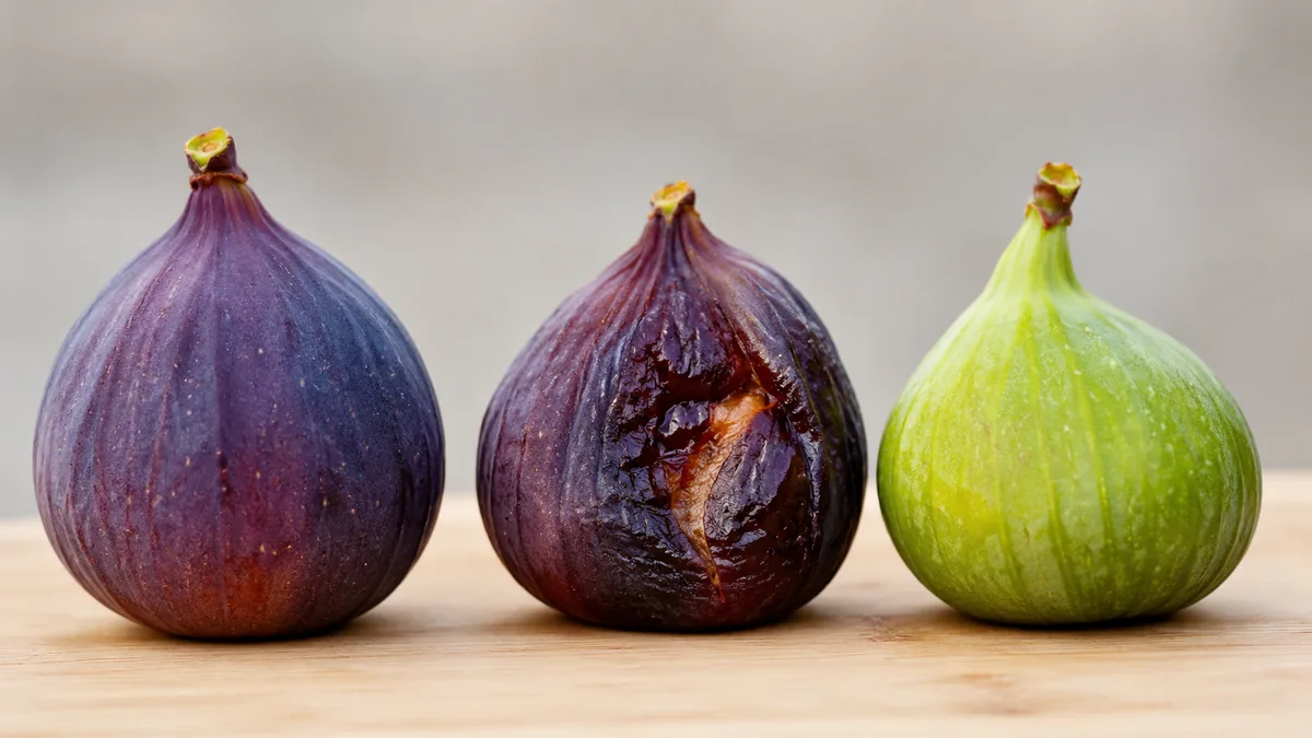 Comparatif visuel entre figue mûre et figues altérées