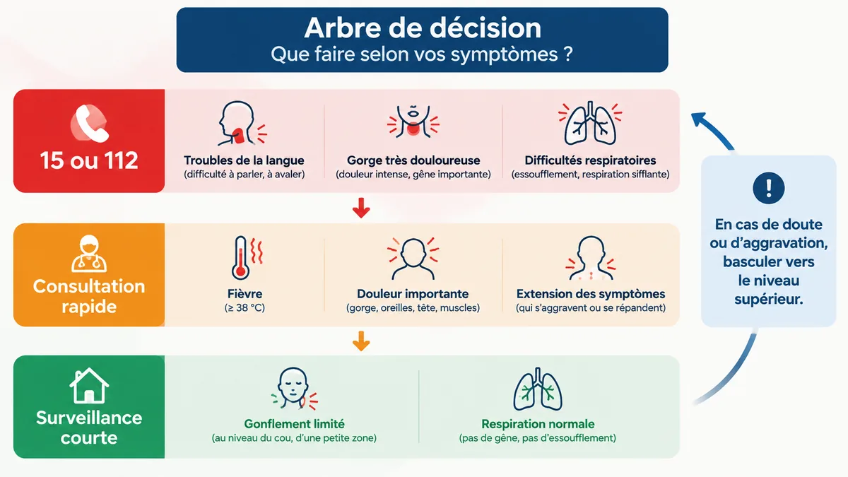 Arbre de décision pour une lèvre gonflée