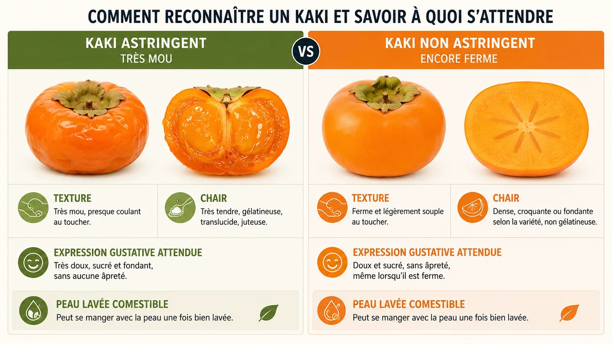 Comparatif kaki astringent et non astringent