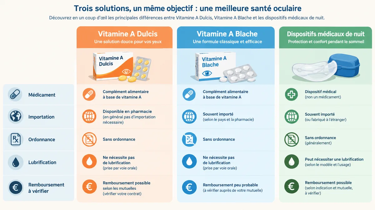 Comparatif Dulcis Blache et alternatives ophtalmiques