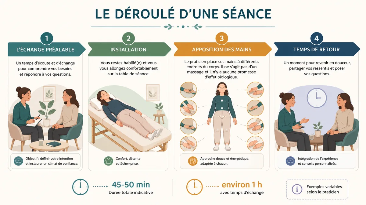 Infographie des étapes d'une séance de Lahochi