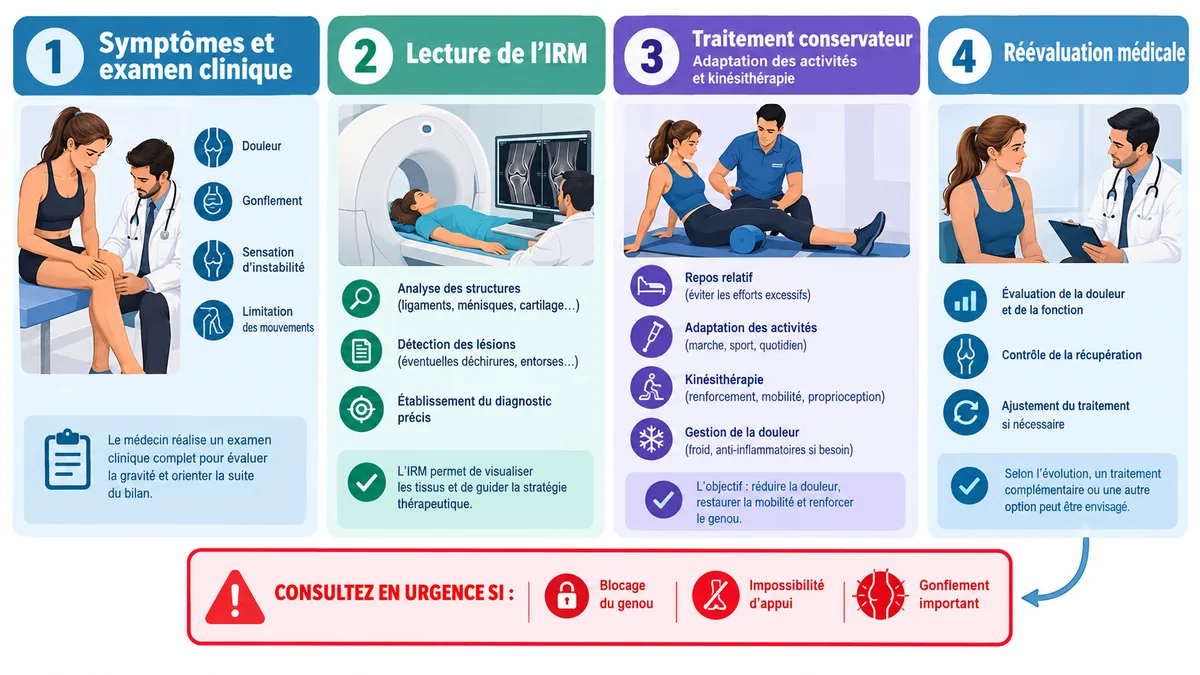 Parcours de prise en charge d'une fissure méniscale