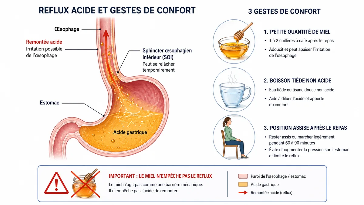 Schéma du reflux et des gestes de tolérance