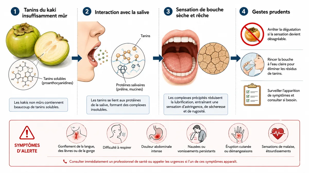 Schéma des tanins et de l’astringence du kaki