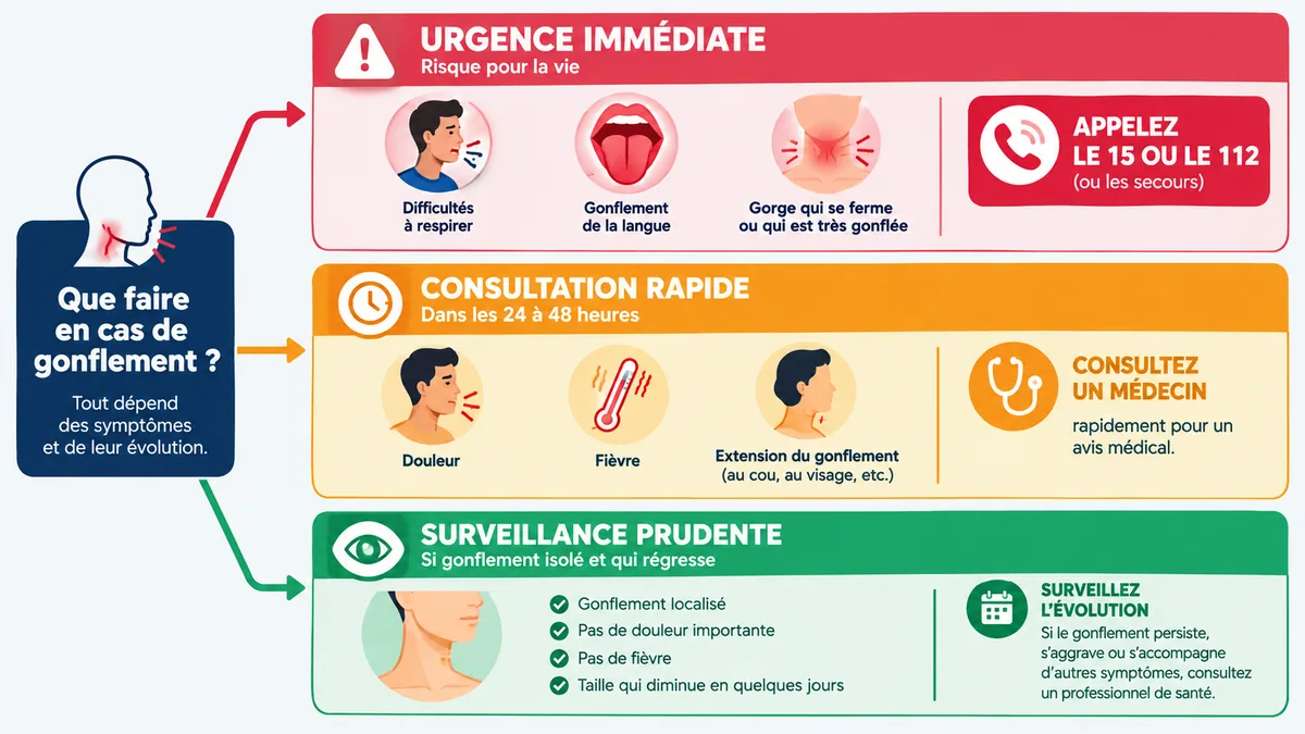 Triage d'un gonflement soudain de la lèvre